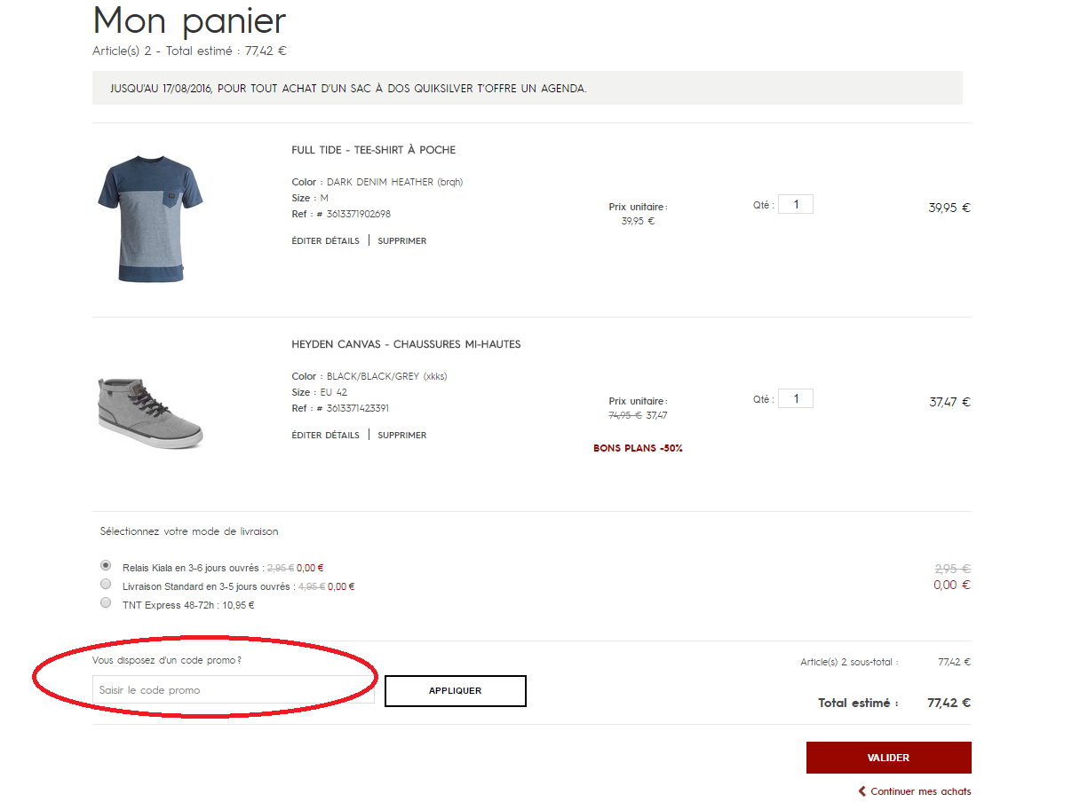 Code promo Quiksilver 20 de réduc Avril 2021 Codepoche.fr