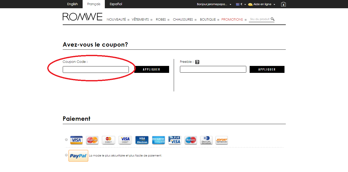 Code promo Romwe 20€ de réduc Octobre 2023 Codepoche.fr